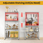 4- Shelf Heavy Duty Metal Wire Shelving Unit Adjustable Industrial Storage Rack Steel Commercial Grade Shelving Standing Shelf organize 2200LBS,for Laundry Bathroom Kitchen Closet 14"Dx24"Wx47"H
