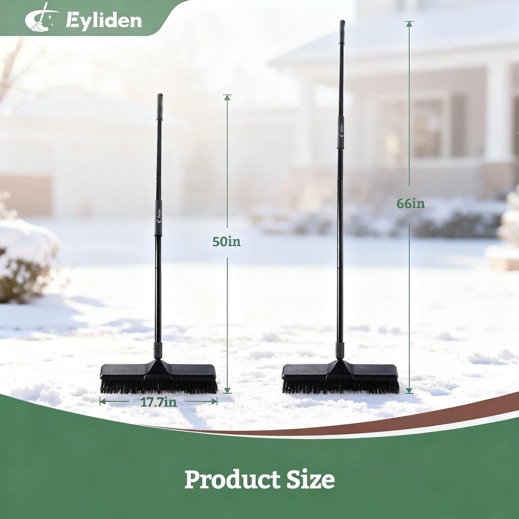 Eyliden 18" Push Broom for Deck Driveway Patio Garage, Black