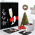 ArtSocket Christmas Bathroom Sets with Shower Curtain and Rugs Santa Claus