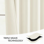 MIULEE Cream Back Tab Blackout Curtains 102 Inch Long 2 Panels Set - Image 7