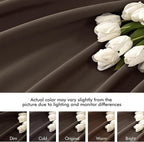 MIULEE Chocolate Brown Back Tab Blackout Curtains 63 Inch Length 2 Panels Set - Image 8