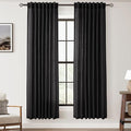 Black Linen Curtains 72 inches Long by Jolilight
