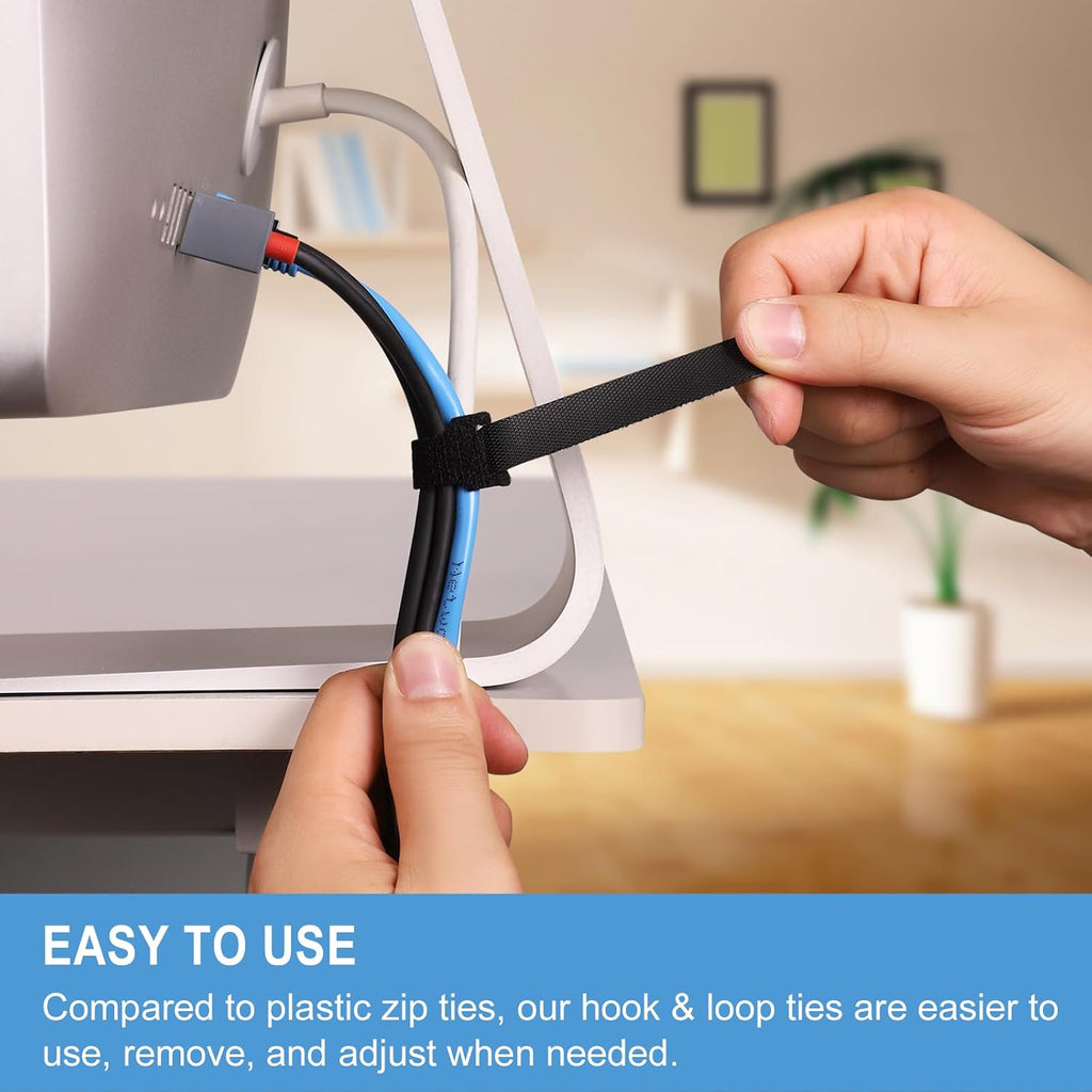 400 PCS 8 Inches Reusable Cable Ties | Adjustable Cord Wraps, Cable Straps