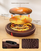 HouseGem Large Candle Warmer Plate - Coffee Cup Mug Warmer for Desk, Candle Melter, Electric Mug Heater for Beverages, Milk & Tea, Coffee Accessories Ideal Gifts Keep Cup Warm (Brown)