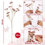 N&T NIETING Baby Breath Flowers Artificial Bulk, 10Pcs, Fall Pink Decor