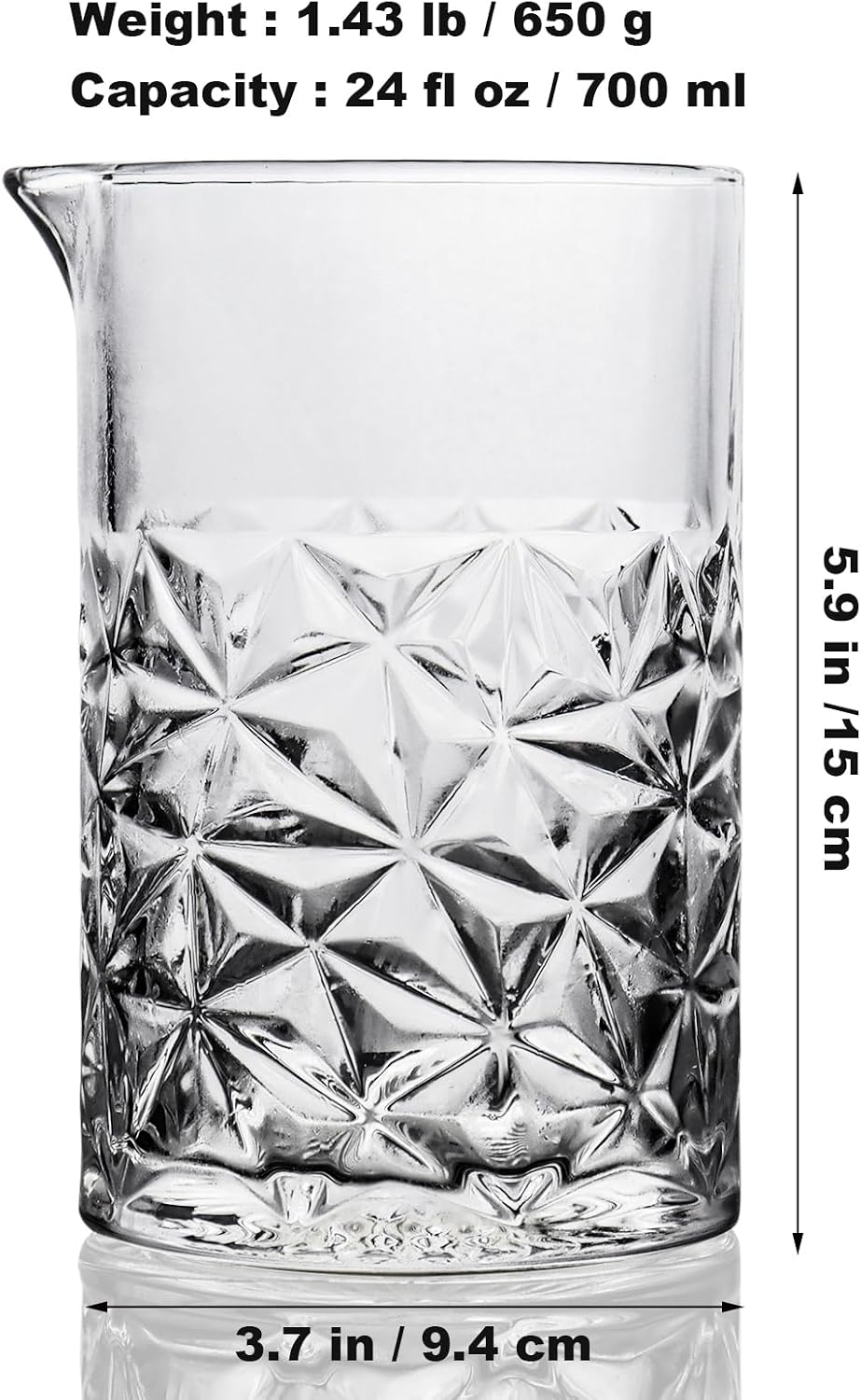 Cocktail Mixing Glass with Strainer Set, Bartender Gifts for Men