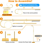 PACOVY Floor Lamp, Adjustable Height Floor Lamps for Living Room Bedroom, 120 LED Super Bright Standing Lamp Remote & Touch Control Dimmable Gooseneck Tall Stand Reading Lamp for Office Craft, Gold