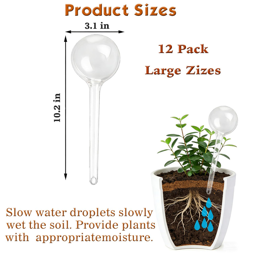 Self Watering Globes for Plants, 12cs Large Plant Automatic Watering Bulbs