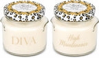 Diva & High Maintenance Scented Candle, 22 oz 2-Wick Soy Wax Jar, Large Highly Scented Candle Set Pack of 2, Long Burn 110–130 Hours, Home Fragrance Gift