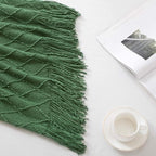 BOURINA Green Throw Blanket 60x80 Inches Throw Textured Solid Soft Sofa Throw - Image 3
