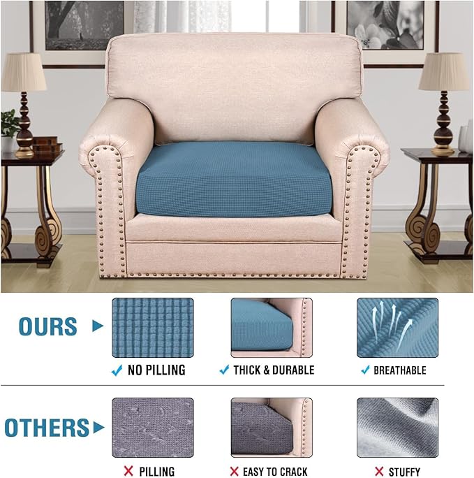 H.VERSAILTEX Super Stretch Individual Seat Cushion Covers Sofa Covers Couch - Image 2