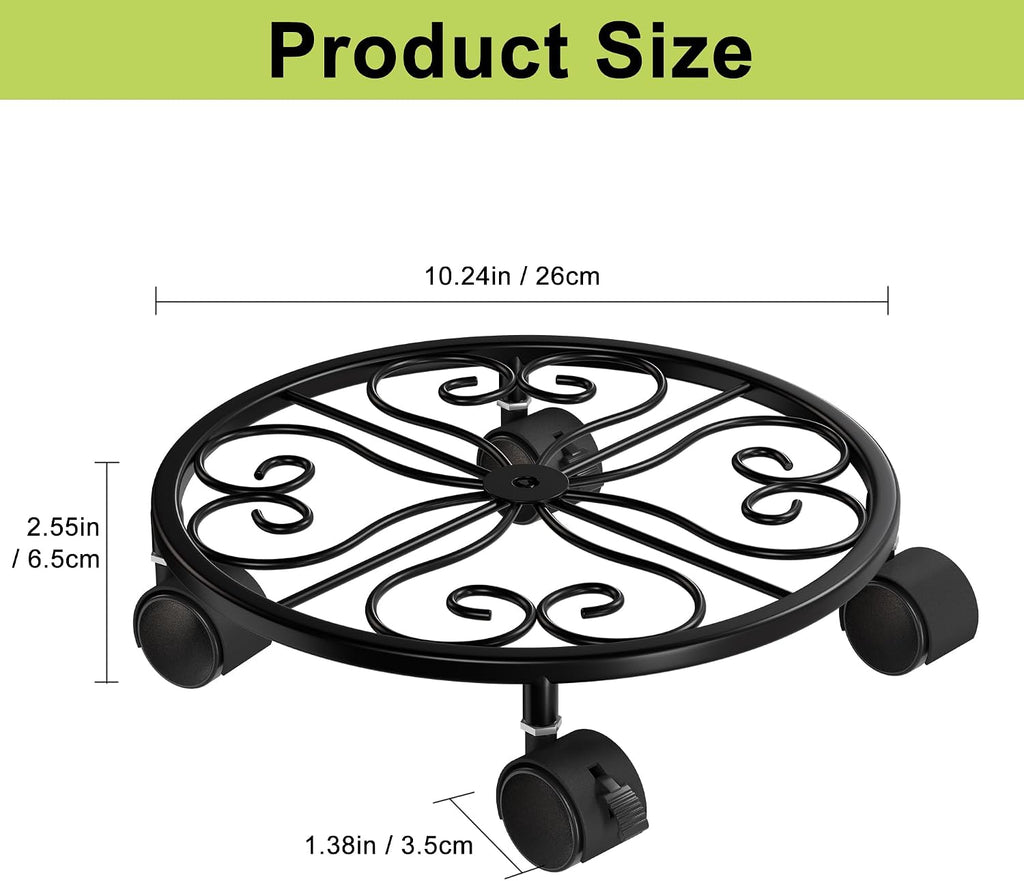 10.24" Plant Stand with Wheels - 2 Pack Plant Caddy.