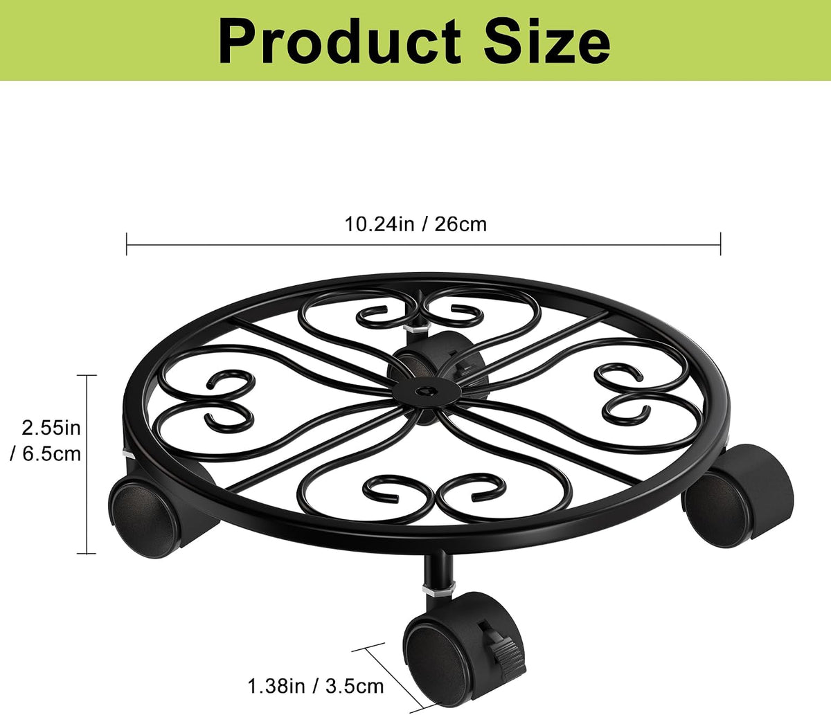 10.24" Plant Stand with Wheels - 2 Pack Plant Caddy.