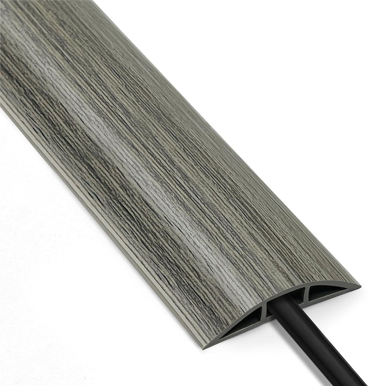 Cable Floor Cover LZEOY, 10ft Electrical Cord Cover, Wood Grey Floor Wire Cover, Soft PVC Floor Cable Covers for Cords, Electric Cord Covers for Floor for Home, Offices, Hotel, Outdoor