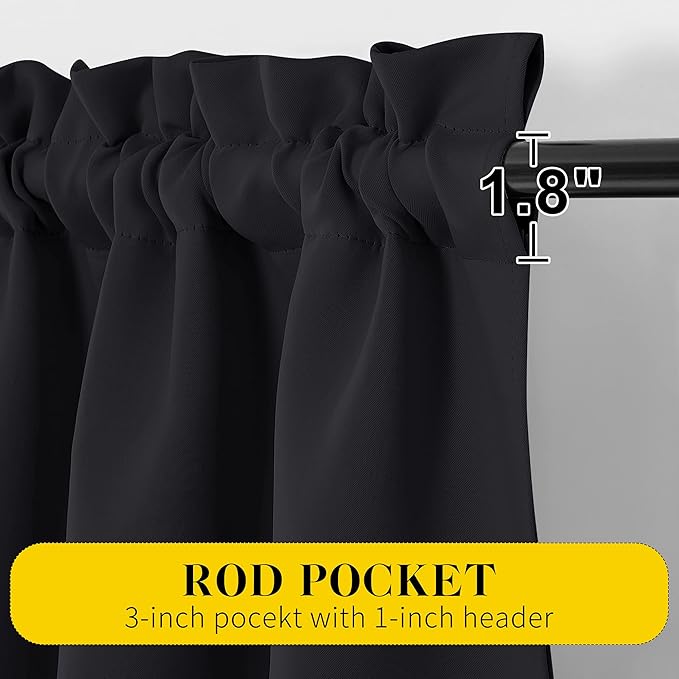 NICETOWN Black Blackout Curtains - Image 3