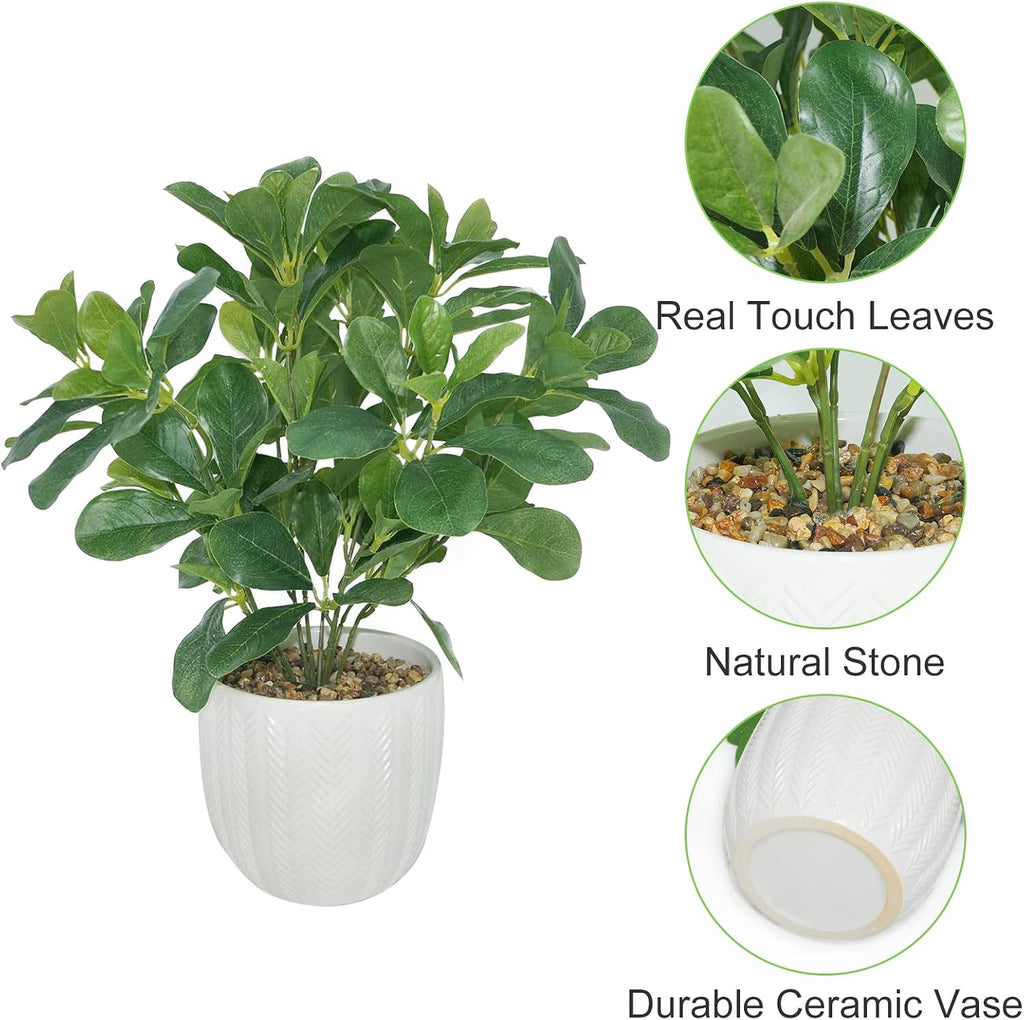 Artificial Potted Plant Leaves 16.9"