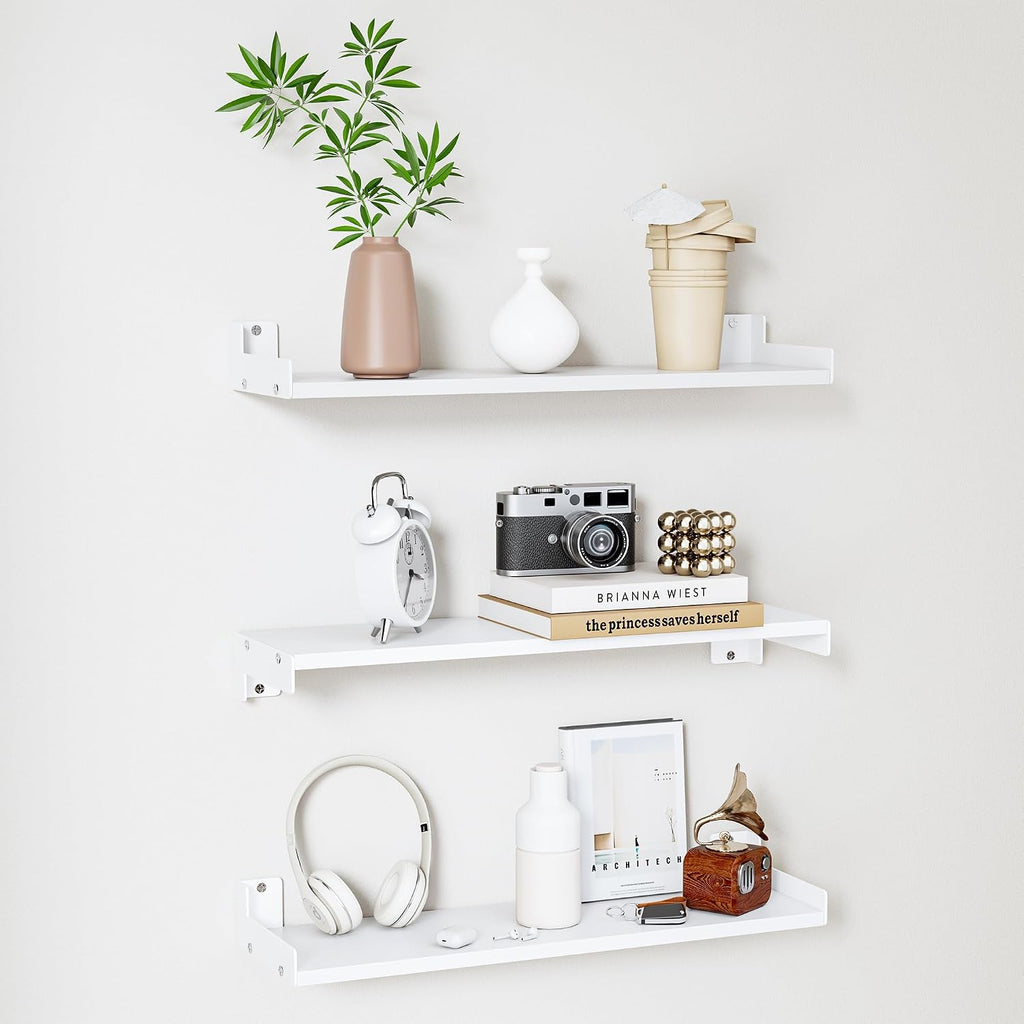 Floating Shelves for Wall, Shelves for Decor Storage,3Pcs 16'',White