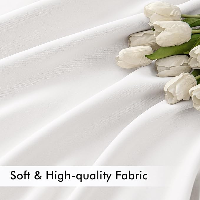 MIULEE Pure White Back Tab Blackout Curtains 90 Inches Long 2 Panels Set - Image 6