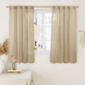 LAMIT 45 Inch Short Window Linen Curtains, Light Filtering Panels Back Tab and by LAMIT