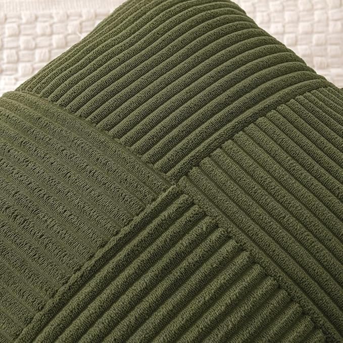 MIULEE Olive Green Decorative Euro Sham Pillow Covers 24x24 Inch - Image 5