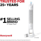 Honeywell QuietSet Whole Room Oscillating Tower Fan with Remote, White, HYF260