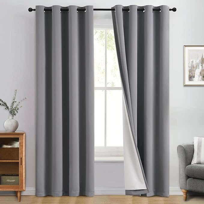 Yakamok 100% Blackout Curtain Panels 96 inches Cold and Light Blocking Drapes by Yakamok
