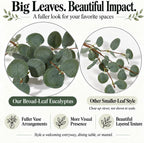 Beferr 6Pcs Artificial Eucalyptus Stems Greenery Stems 24" Tall Fake Plants Decor Faux Floral Stems for Vase Home Party Wedding Decorations