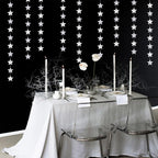 Disco Silver Party Decorations Garland-Hanging Birthday Paper Star Streamer Banner,Bachelorette Engagement Bridal Shower Wedding Christmas New Years Graduation 52FT Supplies Joylune