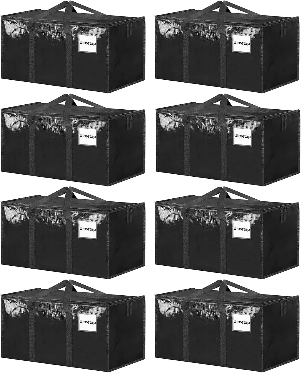 ukeetap 8 Pack Extra Large Clothes Storage Bins with Lids, Clear