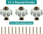 12pcs Ivory Pumpkin Knobs, Leaf Pattern Cabinet Knobs