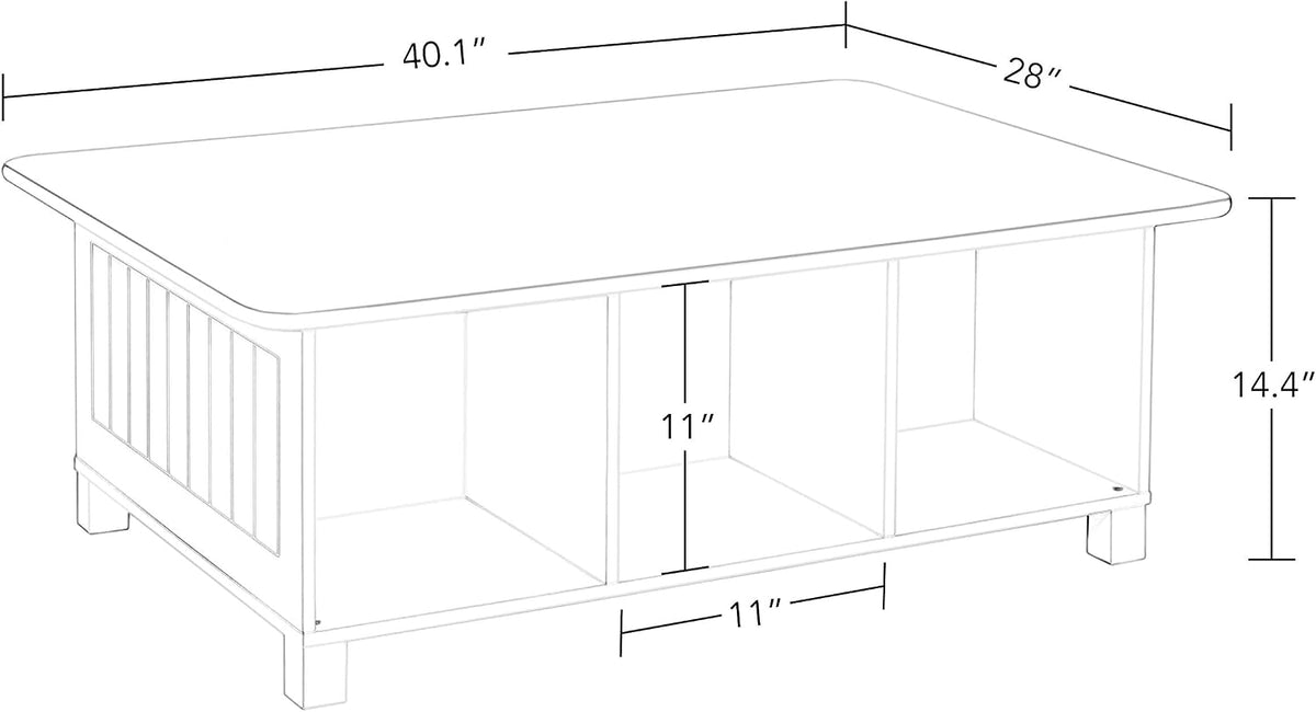RiverRidge Kids 6 Cubby Storage Gray Activity Table,Grey