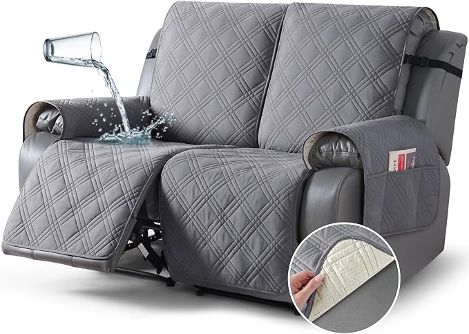 TAOCOCO 100% Waterproof Loveseat Recliner Cover, Non Slip Split Loveseat Covers by TAOCOCO