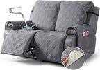 TAOCOCO 100% Waterproof Loveseat Recliner Cover, Non Slip Split Loveseat Covers by TAOCOCO