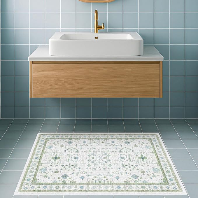 Washable Boho Bathroom Rug 2x3 - Image 3