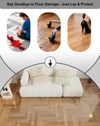 【16 Anti-Slip Stickers Included】 2'×4' Clear Plastic Floor Runner, Waterproof Clear Carpet Runner, Wipeable Vinyl Runners, Non Slip Floor Runners for Kitchen, Outdoor, Easy Clean Rug Protector Mat