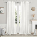 Ivory Linen Curtains 90 Inches Long by Nanspring