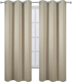 LEMOMO Blackout Curtains 42 x 95 inch/Beige Curtains Set of 2 Panels/Thermal - Image 2