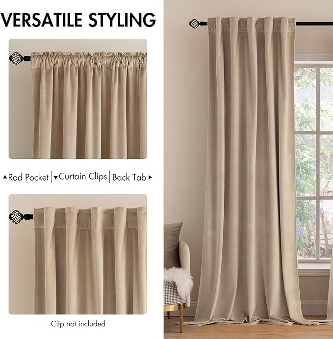MIULEE Velvet Curtains 84 inches 2 Panels - Image 2