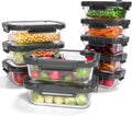 10-Pack Glass Food Storage Containers with Tempered Glass Lids – Borosilicate, Airtight, Oven-Safe (-4°F~950°F), BPA-Free, 4.4 & 1.6 Cup, Leak-Proof, Dishwasher Safe (Gray)