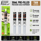 30mL Pre-Filled Precision Caulk Applicator Tan, 3-Pack