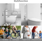 Toilet Grab Bar 24 Inch, Folding Bathroom Safety Rail for Seniors