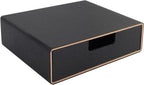 Stackable Organizer Drawer Classic Brown Pu Leather Handmade,Organize Home Office Desk Accessories and Sort Letter-Size Paper/a4 Document,Desk Caddy with Drawers Storage Box,13.1x10x3.7inches