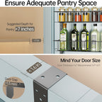 Delamu Adjustable Cabinet Door Organizer, 6 Tier Hanging Spice Rack