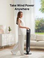 DREO Tower Fan for Bedroom, 26ft/s Velocity, 90° Oscillating, 8H Timer