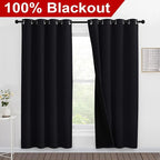 NICETOWN 100% Blackout Window Curtain Panels, Full Light Blocking Drapes - Image 2