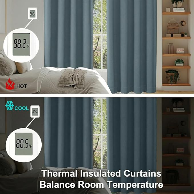 Simplebrand Dark Green Blackout Curtains - Image 6