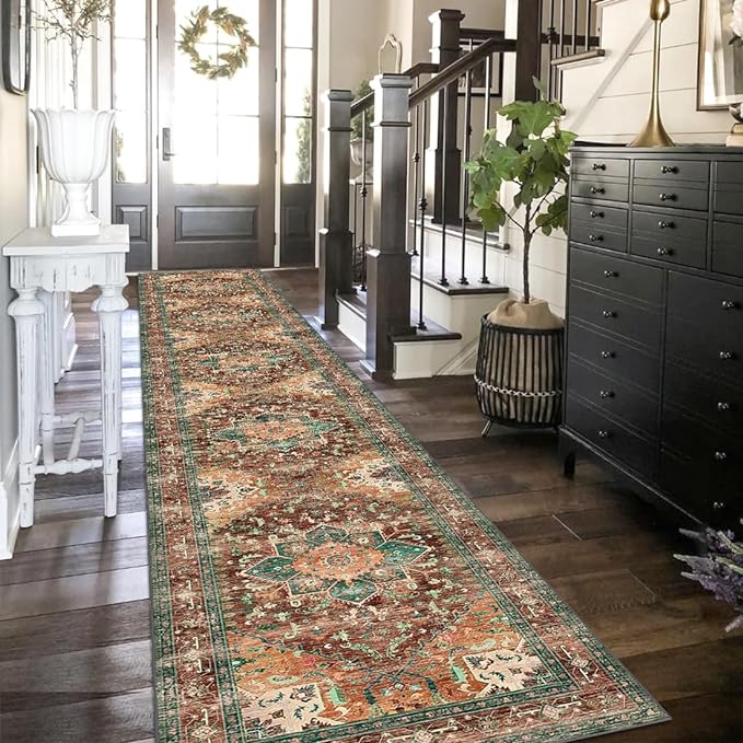 Yamaziot Washable Runner Rug, 2x12 Non-Slip Boho Vintage Hallway Rug Runner - Image 6