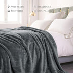Exclusivo Mezcla Plush Fuzzy Fleece Bed Blanket Queen Size, Super Soft - Image 4