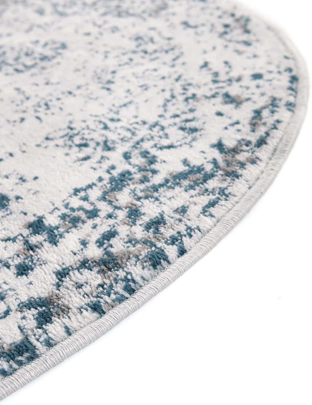 Unique Loom Sofia Collection Area Rug - Casino (3' 3" Round, Light Blue/Ivory)