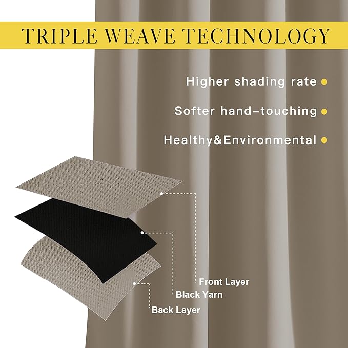 NICETOWN Taupe Curtain Panels - Image 4